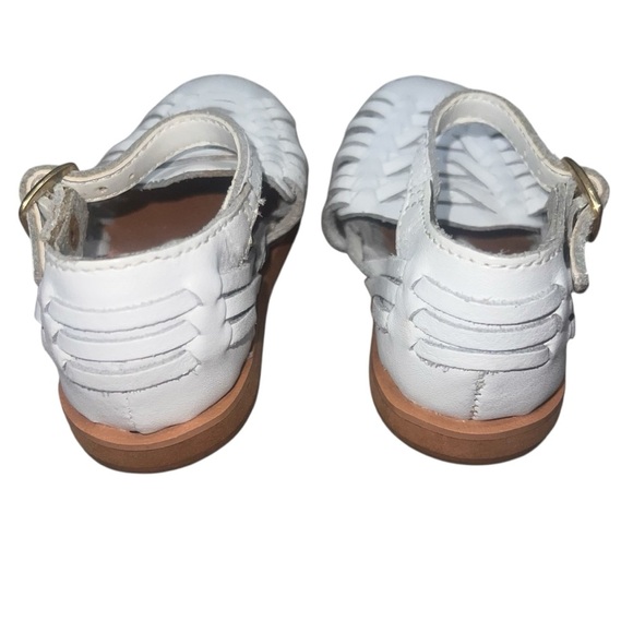 Vintage Baby Basic Editions Harache White Leather Sandals Ankle Strap 5 Infant - Picture 3 of 6